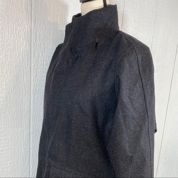 NEW Lululemon Black Wool Blend Trench Coat Medium - Picture 7 of 13